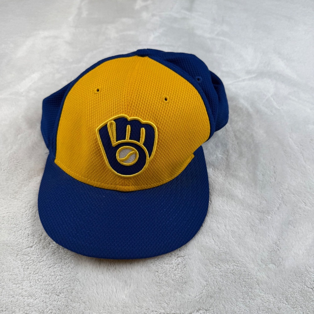 Milwaukee Brewers New Era MLB Authentic Collection‎ Baseball Cap Hat Size 8